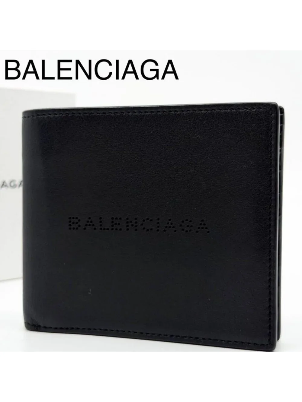 Balenciaga Perforated Leather Bifold Everyday Wallet
